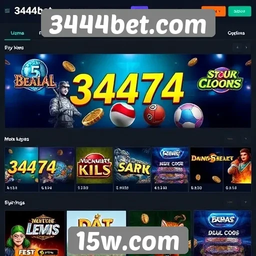 Variedade de jogos disponíveis em 3444bet.com